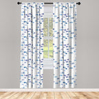 Ambesonne Animal Window Curtains, Little Fishes Watercolors Ocean Underwater Life Marine Theme Art, Lightweight Decor 2-Panel Set with Rod Pocket, Pair of - 28" x 84", Blue
