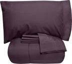 California King Comforter Set - Soft & Breathable 7-Piece Bedding Collection - 1 Comforter, 1 Fitted Sheet, 1 Flat, 4 Pillowcases - Deep Pocket - Premium Quality - Ideal for All Seasons, Purple