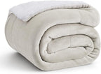 Bedsure GentleSoft Sherpa Fleece Throw Blanket for Couch - Thick and Warm Throw for Women and Men, Soft Fuzzy Plush Blanket for Winter, Linen, 50x60 Inches
