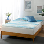 ZINUS 2 Inch Swirl Gel Cooling Memory Foam Mattress Topper, Smaller, More Convenient WonderBox Packaging, Cooling, Airflow Design, CertiPUR-US Certified, Full