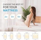 EGO Gel Memory Foam Mattress Topper, 4 Inch Queen with Removable Breathable Soft Cover, Cooling Bed Topper for Comfort Body Support & Pressure Relief, CertiPUR-US Certified