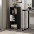 Furinno LUDER Book Shelf, 3-Cube Bookshelf, Bookcase, 9.3" x 12" x 31.5", for Living Room, Bedroom, Home Office, Blackwood