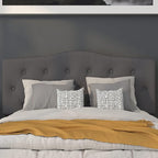 Flash Furniture Cambridge Tufted Upholstered Full Size Headboard in Dark Gray Fabric