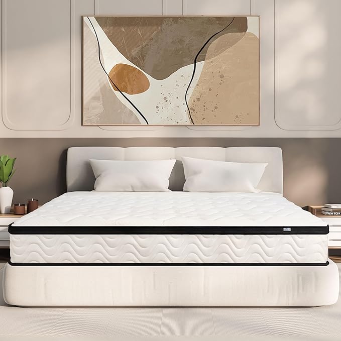 Full Size Mattress | 12 Inch Hybrid Mattresses Full in a Box | Medium Firm Memory Foam and Individual Pocket Springs | Fiberglass Free Bed Matress | Breathable | CertiPUR-US