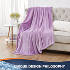 Walensee Fleece Blanket Plush Throw Fuzzy Lightweight (XL-Twin Size 66x90 Lilac) Super Soft Microfiber Flannel Blankets for Couch, Bed, Sofa Ultra Luxurious Warm and Cozy for All Seasons