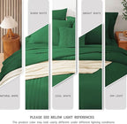 Monbix Full Comforter Set - 7 Pieces Emerald Green Bed in a Bag Full Size Bedding Sets with Comforters, All Seasons Down Alternative Comforter with Sheets, Pillowcases & Shams