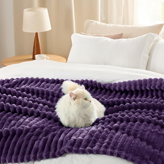 Bedsure GentleSoft Purple Twin Blanket for Bed - Cozy Soft Blankets for Women, Cute Large Throws for Girls, 66x90 Inches