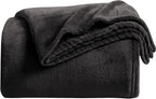 KMUSET Super Soft Throw Blanket Premium Silky Flannel Fleece Twin Size Black Microfiber Lightweight Blanket All Season Use,60X80 inches