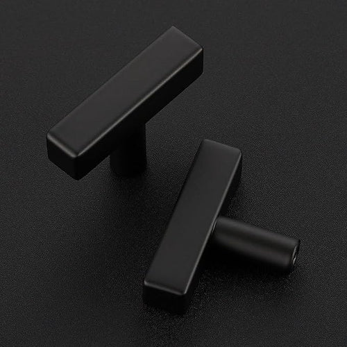 30 Pack Black Cabinet Knobs - Sqaure Bar Cabinet Pulls Matte Black Knobs for Kitchen Drawer Stainless Steel Dresser Pulls for Kitchen Hardware 2in Length Single Hole
