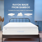 Subrtex 4 Inch Mattress Topper Cover (Only Cover) Mattress Topper Protector Bedding Rayon Made from Bamboo Removable Mattress Encasement with Zippers, King