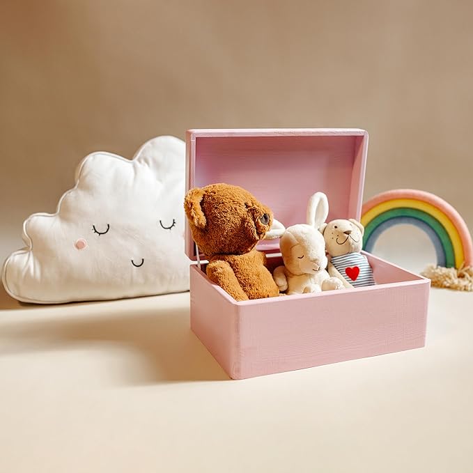 Large Pink Wooden Box Storage with Hinged Lid | 11.8 x 7.87 x 5.51 inches (+-0.5) | Gift Box Kitchen Storage | Product NOT Intended for 15 Years OR Below