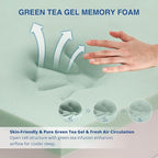 10 Inch Green Tea Memory Foam Mattress, Full Size Mattress in a Box, Gel Infused Foam for Pressure Relief and Cool Sleep, CertiPUR-US Certified, Medium Firm