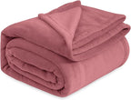 Bedsure GentleSoft Fleece Bed Blankets Queen Size Dusty Rose - Soft Lightweight Plush Fuzzy Cozy Luxury Blanket Microfiber, 90x90 inches