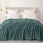 Exclusivo Mezcla Plush Fuzzy Fleece Bed Blanket King Size, Super Soft, Fluffy and Warm Blankets, Suitable for All Seasons (Celadon, 90x104 Inches)