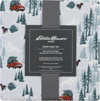 Eddie Bauer - Queen Sheets, Cotton Flannel Bedding Set, Brushed For Extra Softness, Cozy Home Decor (Tree Farm, Queen)