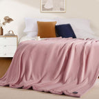 BEAUTEX Fleece Blanket King Size Super Soft Flannel Throw Blanket Lightweight Fuzzy Plush Blanket for Couch Sofa or Bed All Seasons (Dusty Pink, 108" x 90")