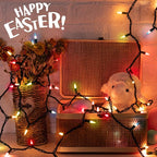 Easter Decorations Mini String Lights - 26.5 feet 100 Count Mini Light Set on Green Wire Plug in End to End Connectable for Indoor Outdoor Party Yard Garden Patio Home Easter Decor, Multicolored
