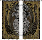 Norse Viking Curtains, Nordic Warriors Sword Celtic Rune Scandinavian Aesthetic Nation Valknut Mythology Window Drapery for Bedroom Living Room Bathroom 2 Panels, 42"x54" Inch