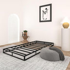 Qingzhou Box Spring Twin, 5 Inch High Metal Twin Box Spring Only, Heavy Duty Mattress Foundation with Fabric Cover, Easy Assembly, Quiet Noise Free, Non Slip, Black