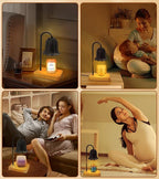 Candle Warmer Lamp, Dimmable Candle Warmer with 2 Bulbs, Birthday Gifts for Women Mom, Dad and Fathers, House Warming Gifts New Home Room Decor, 2H/4H/8H Timer Black Flower Candle Lamp Heater
