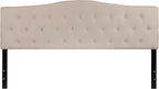 Flash Furniture Cambridge Tufted Upholstered King Size Headboard in Beige Fabric