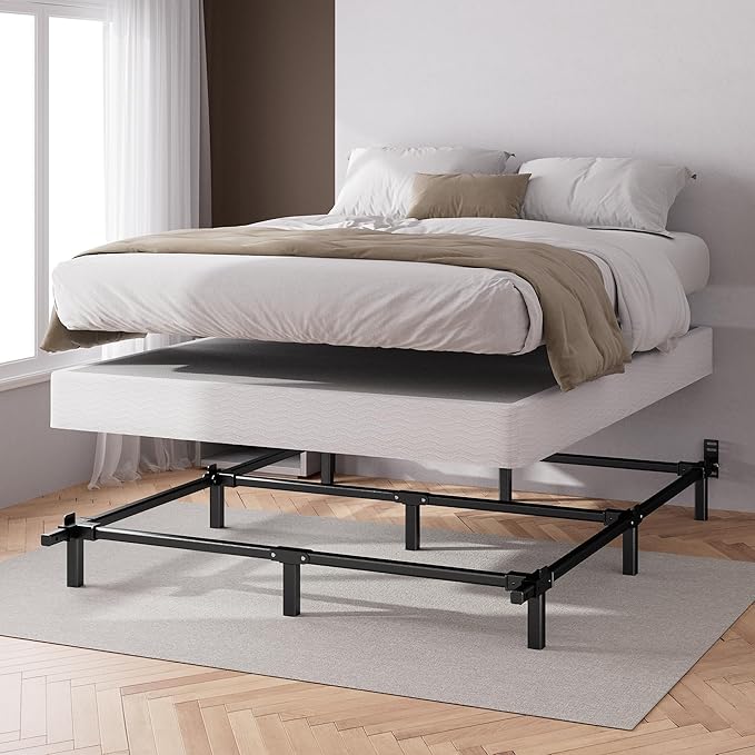 ZINUS 7 Inch Compack® Metal Bed Frame, Support Bed Frame for Box Spring and Mattress Set, Black, Full
