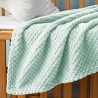 Exclusivo Mezcla Fleece Throw Blanket, Super Soft and Warm Blankets for Couch, Sofa and Bed Waffle Textured, Cozy, Fuzzy and Lightweight (Mint Green, 40x50 Inches)