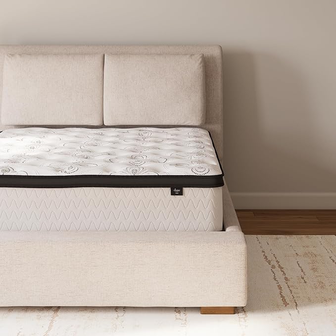 Ashley Chime Queen Mattress Hybrid 12 Inch Firm Memory Foam for Pressure Relief, Mattress In a Box with Cooling Gel, Fiberglass Free
