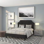 Flash Furniture Brighton Queen Size Tufted Upholstered Platform Bed in Black Fabric
