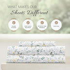 Linen Market Double-Brushed Patterned Microfiber Twin Sheet Set 3 Piece – Oeko-TEX Certified Ultra Soft & Wrinkle-Free - 16" Deep Pocket Sheets - Easy Care Twin Size - Wildflower Light Blue