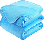HOZY Soft Blanket Twin Size Fleece Warm Fuzzy Throw Blankets for The Bed Sofa Lightweight 350GSM Sky Blue 66"*90"