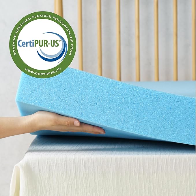 ZINUS 4 Inch Green Tea Cooling Gel Memory Foam Mattress Topper, Smaller, More Convenient WonderBox Packaging, Cooling Gel Foam, Pressure-Relieving Design, CertiPUR-US Certified, Twin