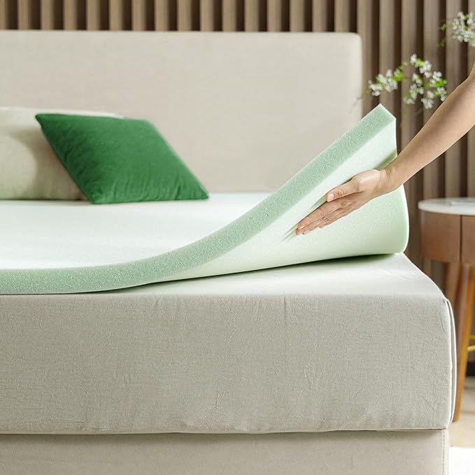 ZINUS 2 Inch Green Tea Memory Foam Mattress Topper, Smaller, More Convenient WonderBox Packaging, Pressure-Relieving Layers, CertiPUR-US Certified, Twin