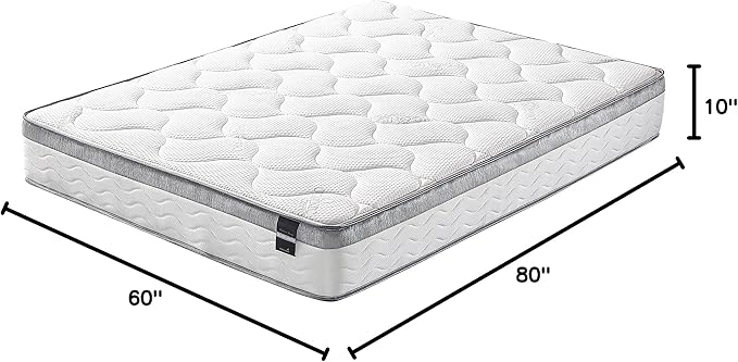 Queen Size Mattress - 10 Inch Cool Memory Foam & Spring Hybrid Mattress with Breathable Cover -Comfort Plush Euro Pillow Top - Rolled in a Box - Oliver & Smith