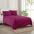 King Size Sheets - Breathable Luxury Bed Sheets with Full Elastic & Secure Corner Straps Built In - 1800 Supreme Collection Extra Soft Deep Pocket Bedding Set, Sheet Set, King, Berry