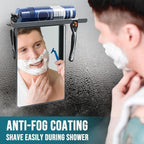 TAILI Shower Mirror Fogless for Shaving with Razor Holder, Anti-Fog with Powerful Suction for Bathroom,Makeup Shave Mirror Wall Mounted for Men & Women, Shatterproof & Removable,Grey