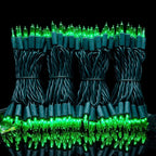 YULETIME 200 Count Green LED Christmas Lights, 66 Feet Green Wire UL Certified Commercial Grade Holiday String Light Set (Green)