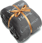 Chanasya Premium Sympathy Warm Hugs Gift Throw Blanket - Healing Gift Cancer Chemo Survivor Get Well Caring Gifts - Comfort Gift Blanket for Love Support Strength - Women Men Friend Grandpa - Gray