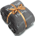 Chanasya Premium Healing Hugs Gift Throw Blanket - for Hope Support Comfort Encouragement Sympathy - Breast Cancer Chemo Surgery Get Well Soon Caring Gift - Patient Women Men Friend (Twin) Gray