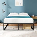 Zinus Joseph 14 Inch Platform Bed Frame, Wood Slat Support, No Box Spring Needed, Eco Friendly WonderBox(TM) Packaging, Easy Assembly, Black, Full