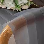 OWENIE Short Sheer Curtains 30 Inches 2 Panels Set, Kitchen Tiers Light Filtering Rod Pocket Cafe Curtains for Bathroom Small Half Window, 42 in W x 30 in L, Grey