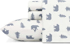 Eddie Bauer - Full Sheets, Cotton Flannel Bedding Set, Brushed For Extra Softness, Cozy Home Decor (Bears & Trees, Full)
