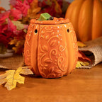 Scentsationals Wax Melt Warmer, for Scented Wax Melts - Autumn Collection Swirly Pumpkin - Fragrance Cubes and Tarts