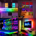 6 Pcs RGB Under Cabinet Lights Kit, Smart App and Remote Control Under Cabinet Lighting, Dimmable Under Counter Lights for Kitchen, Plug in LED Lights Bar for Cabinet, Counter, Workbench, Desk