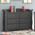 Storkcraft Avalon 6 Drawer Double Dresser (Gray) – Nursery Dresser for Kids Bedroom, Chest of Drawers