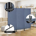 Room Divider Screen JAXPETY 6Ft Room Partition Wall Divider 88" W Folding Privacy Screens Indoor Room Partitions and Dividers Freestanding Room Separator for Office Hospital, Bluish Grey