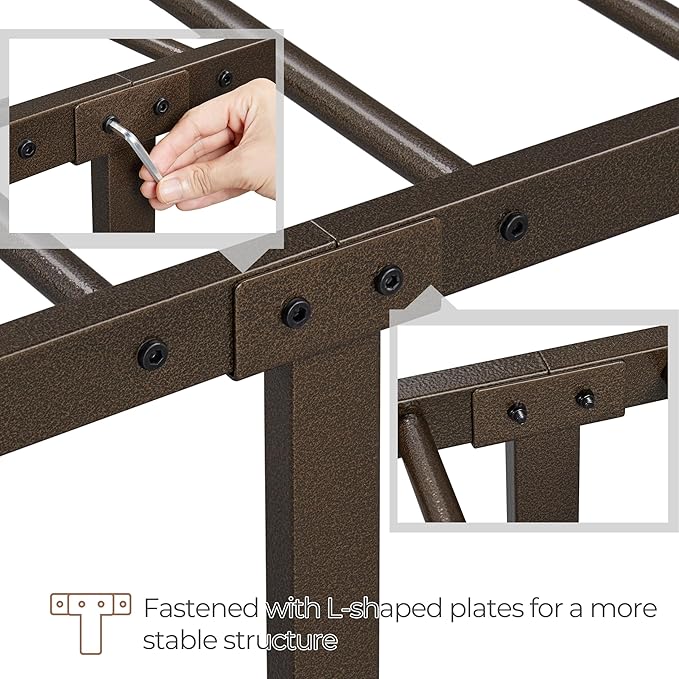 Yaheetech Classic Metal Platform Bed Frame Mattress Foundation with Victorian Style Iron-Art Headboard/Footboard/Under Bed Storage/No Box Spring Needed/King Size Bronze