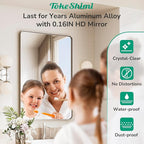 TokeShimi 24x36 Brushed Nickel Bathroom Mirror,Wall Mirror for Bathroom with Tempered Glass,Nickel Bathroom Vanity Mirror for Over Sink,Aluminum Framed Mirror(Horizontal/Vertical)