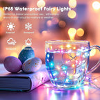 Minetom 12 Pack Pastel Fairy Lights Battery Operated String Lights - 7ft 20 LED Waterproof Short Micro Firefly Lights for Easter Day Decor, DIY Craft, Wedding Table Centerpieces, Flowers