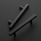 Ravinte Cabinet Handles 10 Pack - 4 Inch Hole Center Matte Black Square Pulls, Kitchen Hardware 6-3/8 Inch Overall Length, Drawer Pulls